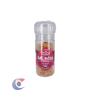 Sal Rosa Do Himalaia Nativo Com Moedor 100g