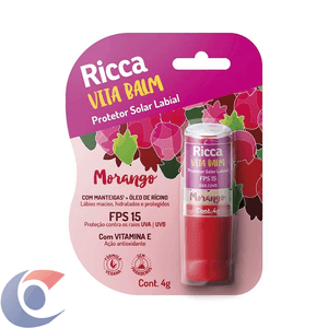 Protetor Labial Ricca Morango Fps15
