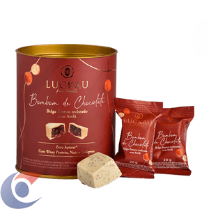 Lata Bombom Luckau Branco Com Creme De Avelã 200g