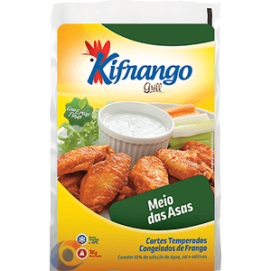 Meio Da Asa Congelada Kifrango Temperada 1kg