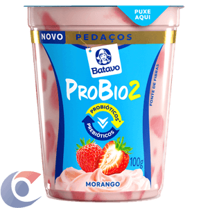 Iogurte Pedaços De Fruta Probio Batavo Morango 24un