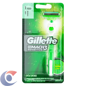 Aparelho Pra Barbear Gillette Mach 3 Sensitive Aqua Unidade