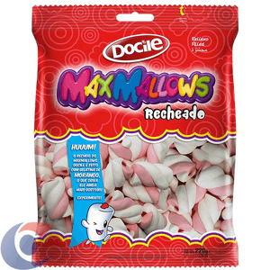 Marshmallow Docile Recheado Rosa E Branco 220g