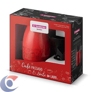 Bule Sanremo 700ml + Filtro Café 102 Vermelho