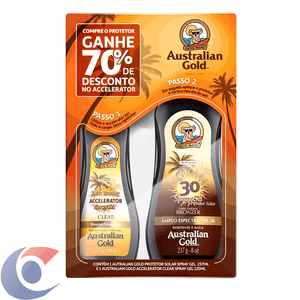 Kit Australian Gold Instant Bronzer Protetor Solar Corporal + Bronzeador
