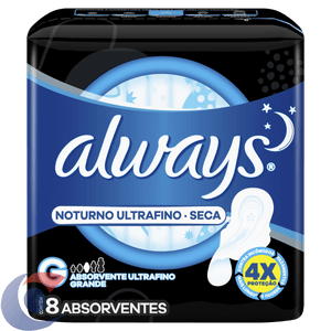 Absorvente Noturno Always Noites Tranquilas Seca Com Abas Ultrafino Un