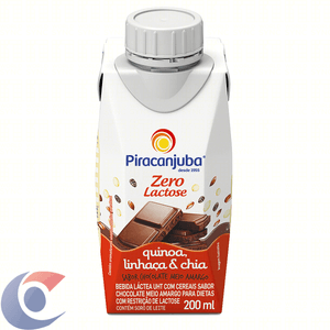 Bebida Láctea Piracanjuba Zero Lactose Chocolate Meio Amargo, Quinoa, Linhaça & Chia 200ml