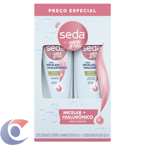 Kit Shampoo + Condicionador 325ml Seda By Niina Secrets Água Micelar E Hialurônico