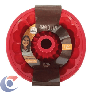 Forma De Silicone Para Pudim Carol Fiorentino Red 24cm