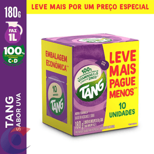 Refresco Em Pó Tang Uva Leve 10 Por Preço Especial