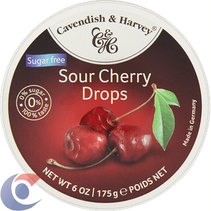 Bala Alemã Cavendish Sugar Free Sour Cherry Drops 175g