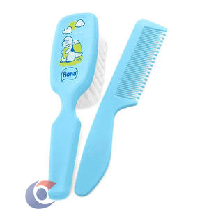 Kit Escova E Pente Infantil Fiona Azul