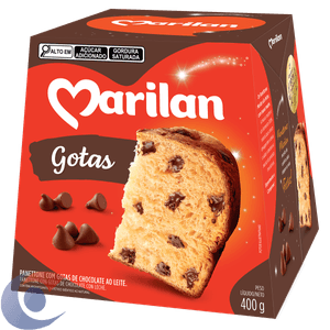 Panettone Com Gotas De Chocolate Ao Leite Marilan Caixa 400g