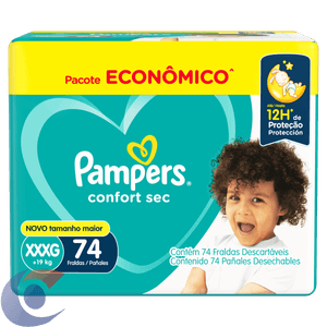 Fralda Descartável Infantil Pampers Confort Sec Xxxg Pacote Economico 74 Un