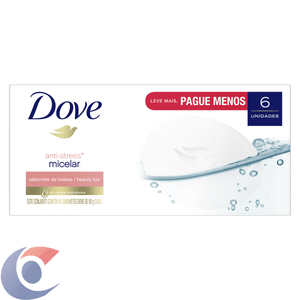 Kit Sabonete Em Barra Dove Micelar Anti Stress 1/4 De Creme Hidratante 90g 6n
