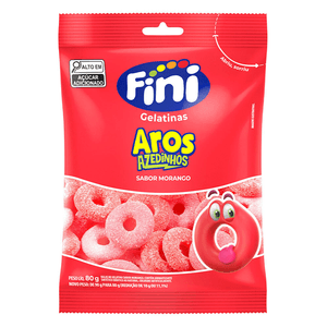 Bala Fini 80g Aros Morango