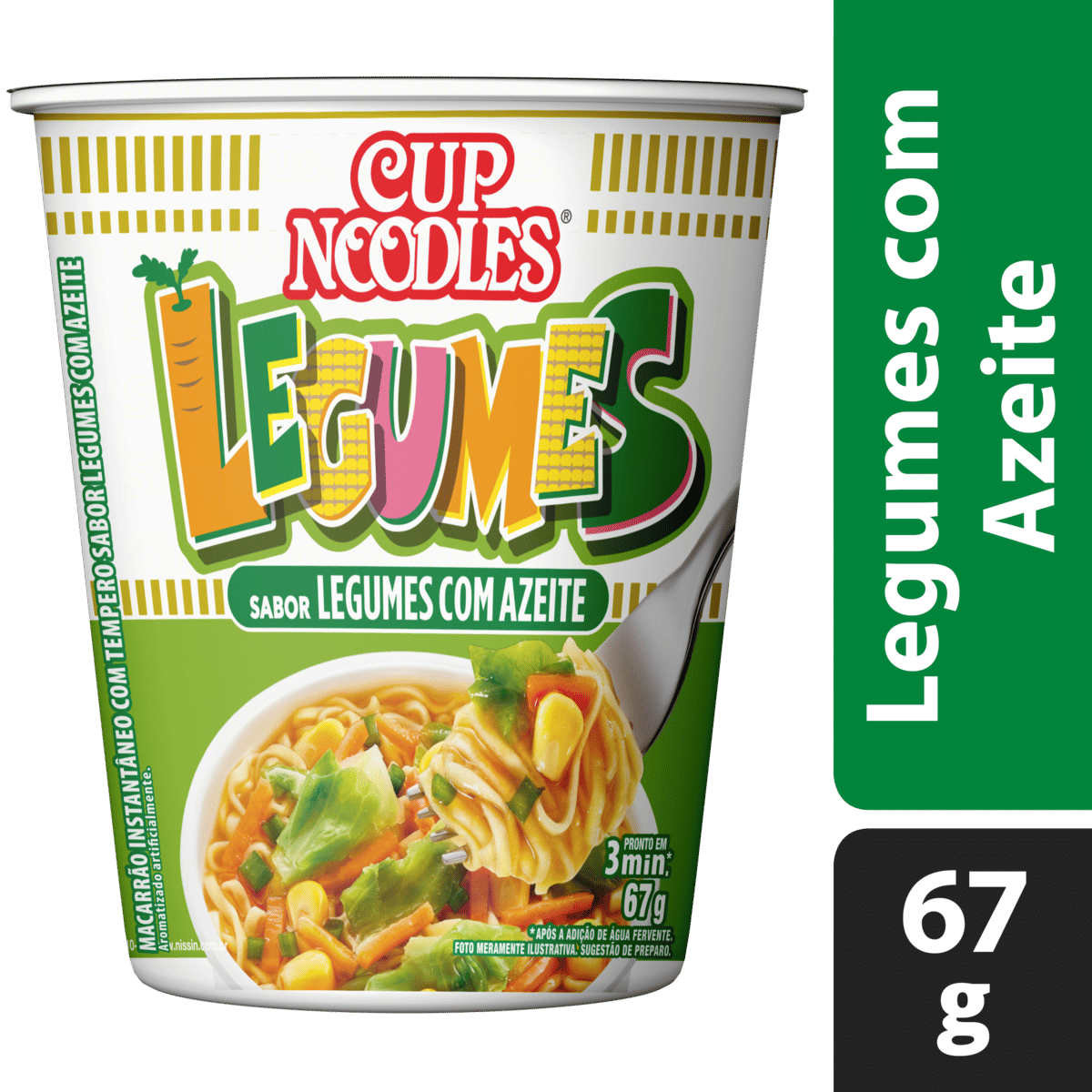 Macarrão Instantâneo Cup Noodles Legumes Com Azeite 67g