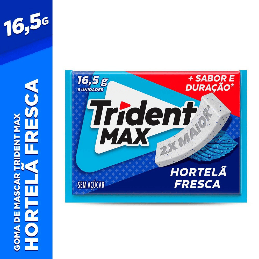 Chiclete Trident Max Hortelã Fresca 16,5g