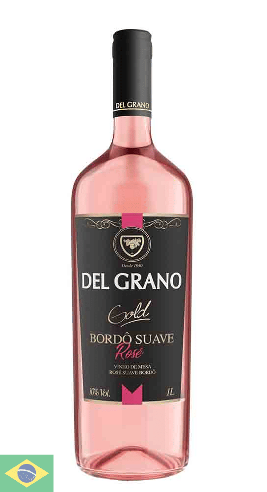 Vinho Del Grano Rosé Suave Brasil Gold Bordô 1l