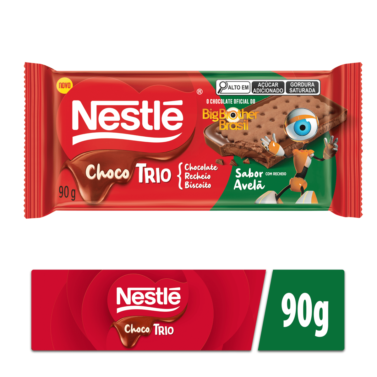 Chocolate Nestlé ao Leite Recheio Avelã e Biscoito de Chocolate