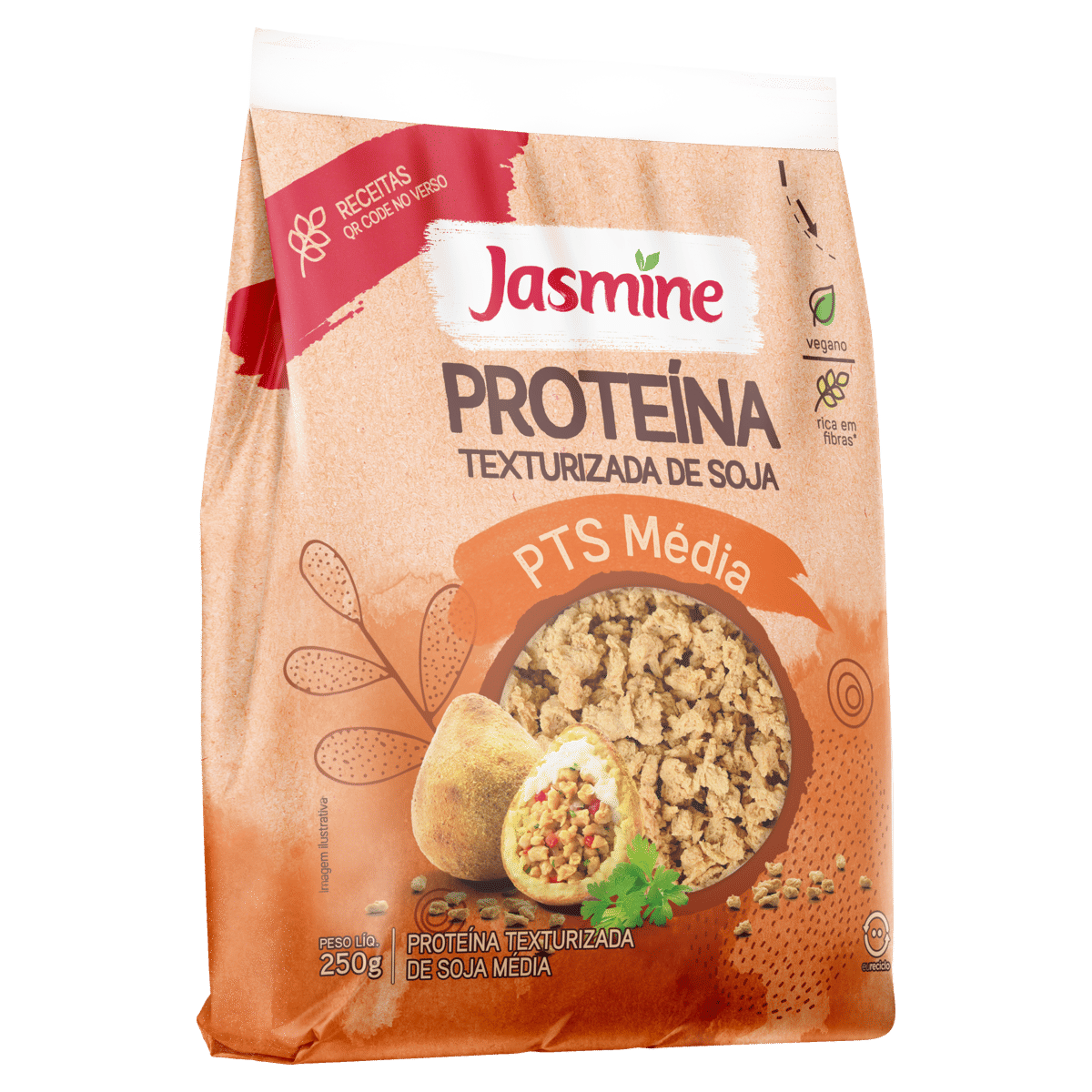 Proteína Texturizada De Soja Média Integral Jasmine Pacote 250g