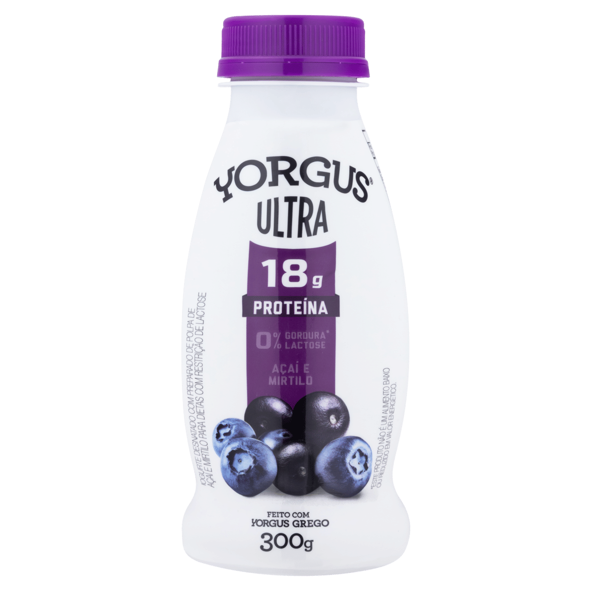 Iogurte Grego Sem Lactose Yorgus Ultra Açaí Com Mirtilo 300g